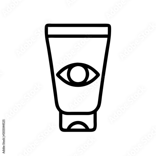 Eye cream tube icon on transparent background for beauty and self-care concept