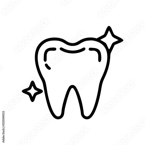 Teeth whitening icon on transparent background for beauty and self-care concept
