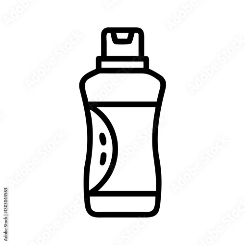 Shampoo bottle icon on transparent background for beauty and self-care concept
