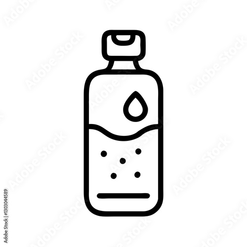 Micellar water bottle icon on transparent background for beauty and self-care concept