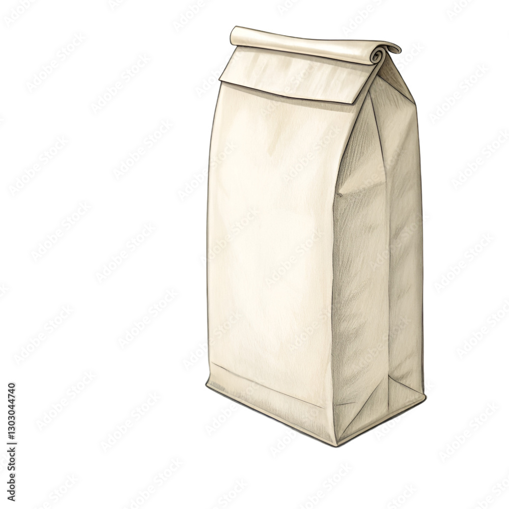 Kraft Paper Coffee Bag Mockup on trasparent background Kraft Paper Coffee Bag Mockup on trasparent background