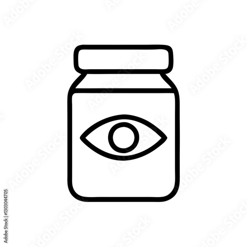 Eye patches jar icon on transparent background for beauty and self-care concept