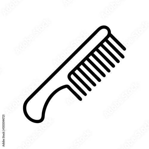 Comb icon on transparent background for beauty and self-care concept