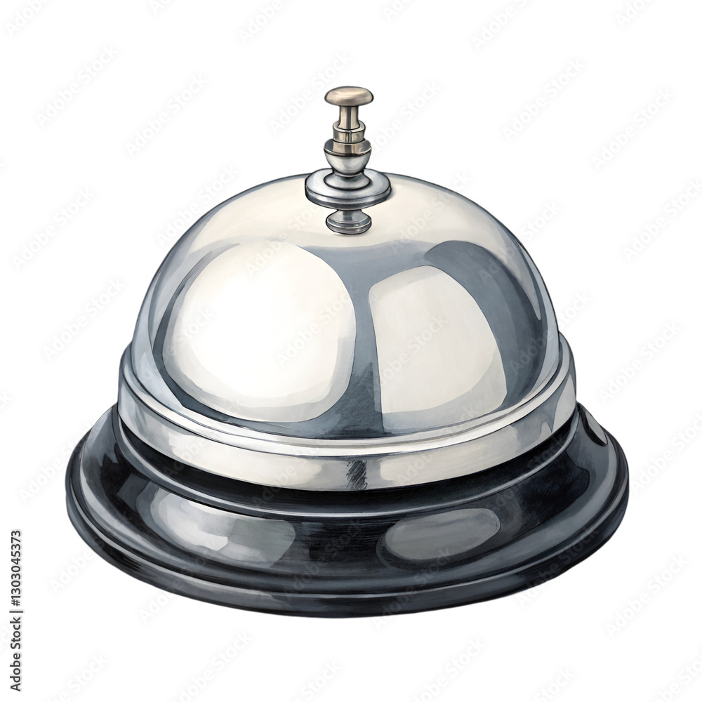 Service Bell: Reception Desk Bell on trasparent background Service Bell: Reception Desk Bell on trasparent background