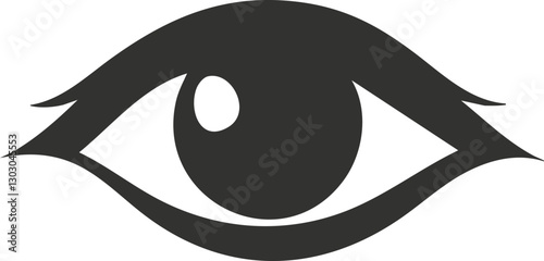 Black and white eye icon symbolizing vision and observation.