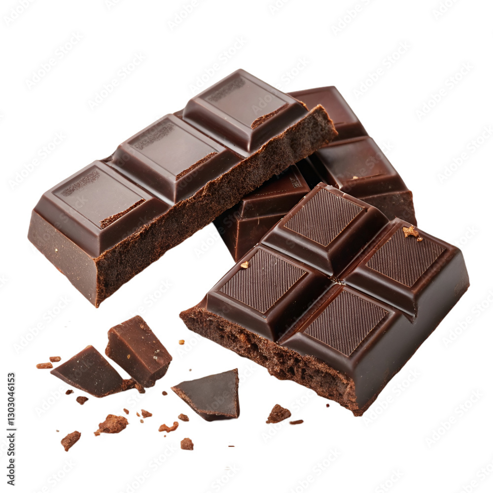 Dark Chocolate: Rich, Intense Image on trasparent background Dark Chocolate: Rich, Intense Image on trasparent background