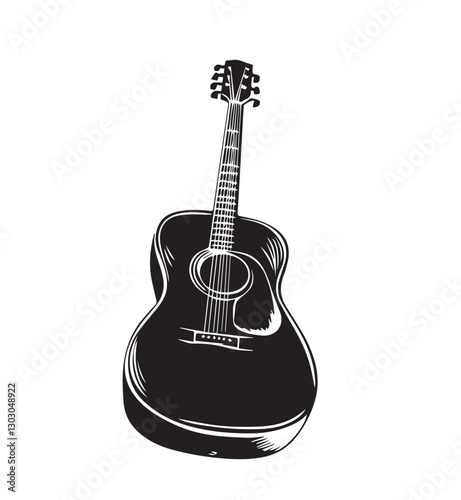 acoustic guitar isolated on white