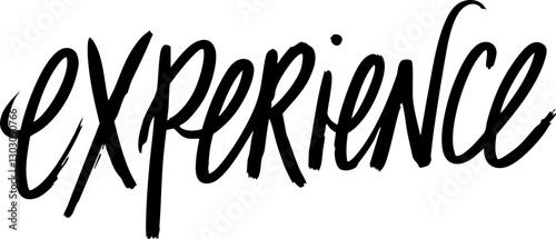 Stylish vector design featuring the word 'Experience' in bold handwritten typography, ideal for creative projects and branding.