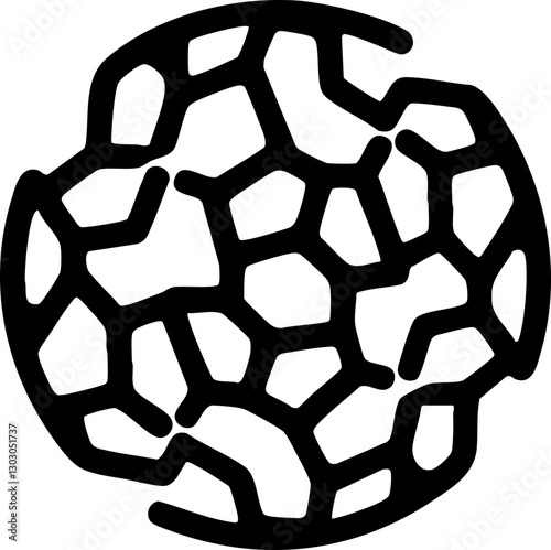 Stylized black and white vector design of a geometric network shape; perfect for modern graphic projects and branding.