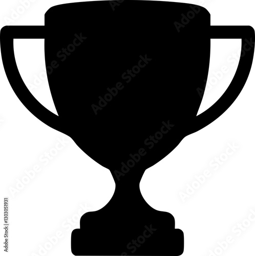 Minimalistic Black Trophy Icon: A sleek, vector design ideal for awards, recognition themes, and achievement branding.