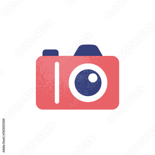 写真撮影をイメージしたカメラのアイコン。シンプルでおしゃれなベクターデザイン。