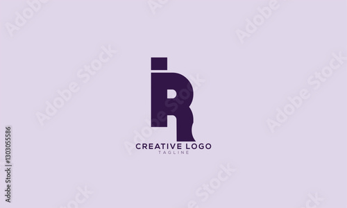 IPR PIR IR RI Abstract initial monogram letter alphabet logo design