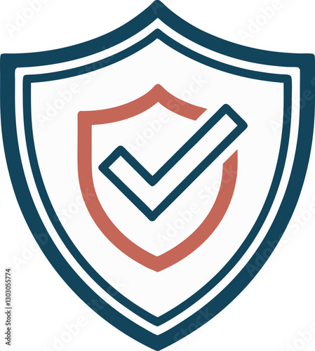 Shield vector logo icon Modern flat illustration with Check mark protection, safety, security, reliability concept emblem