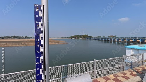 Kallanai also called Grand Anicut, it is an ancient dam built by Karikala of Chola dynasty in 150 CE. It was built across the Kaveri river flowing from Tiruchirapalli to Thanjavur district, Tamil Nadu photo