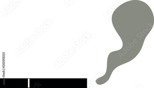 Schematic silhouette of smoking cigarette