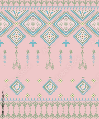Oriental ethnic pattern traditional.Design for background,carpet,wallpaper,clothing,wrapping,fabric,Vector illustration.