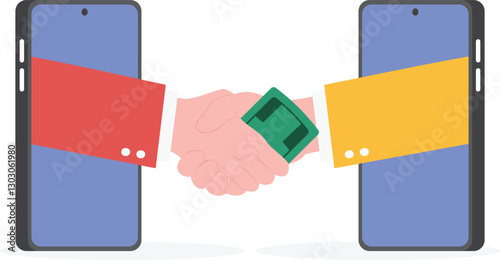 An illustration of giving money illegally or unethically. bribery concept.

