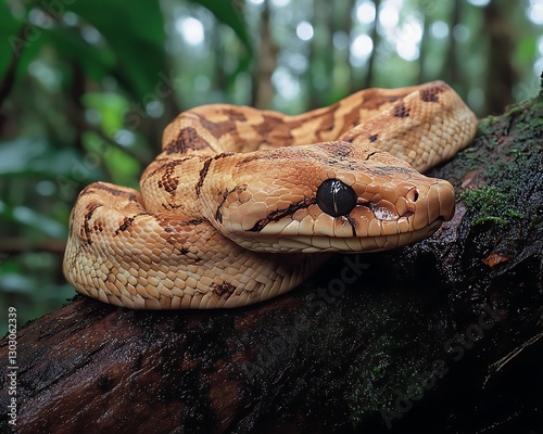 Jungle Snake on Log