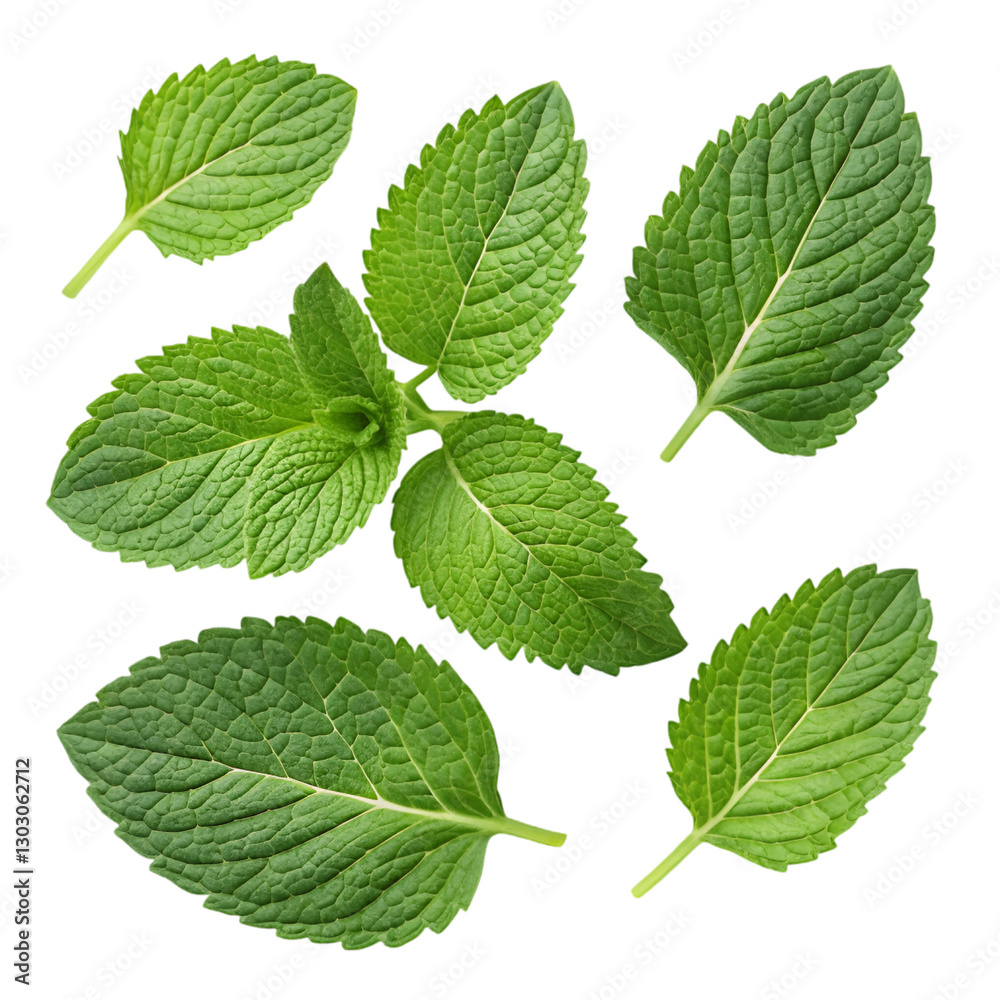 Fresh Mint Leaves on trasparent background Fresh Mint Leaves on trasparent background