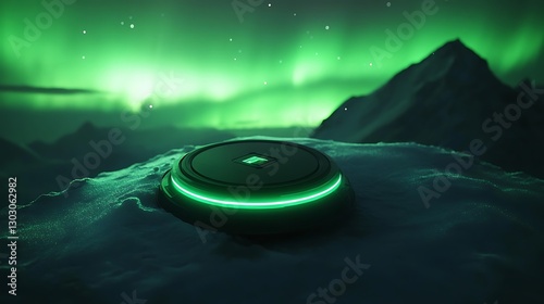A breathtaking aurora australis lighting up the polar sky with green and purple hues