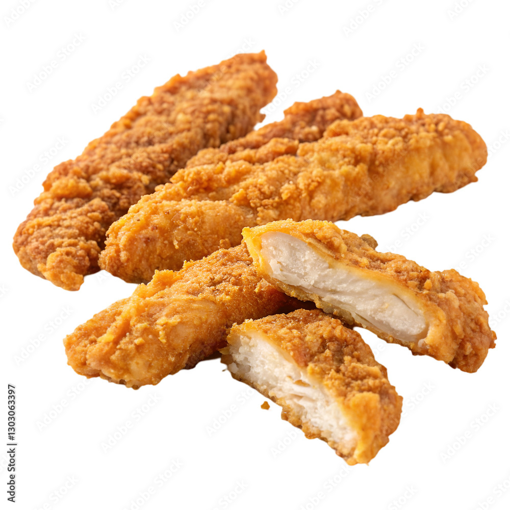 Crispy Chicken Tenders Recipe on trasparent background Crispy Chicken Tenders Recipe on trasparent background