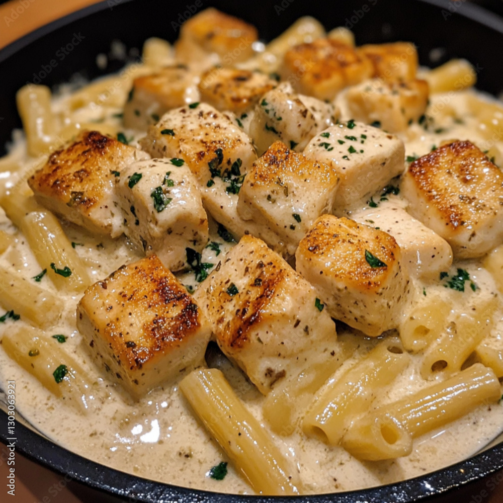 Creamy Garlic Butter Chicken and Rigatoni in Parmesan Sauce Creamy Garlic Butter Chicken and Rigatoni in Parmesan Sauce