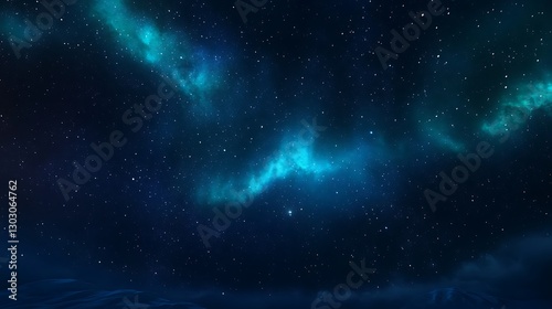 A brilliant aurora borealis stretching across the Arctic sky with stars twinkling above