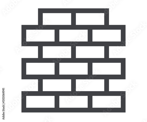 Brick wall icon concept. Vector graphic design illustration	