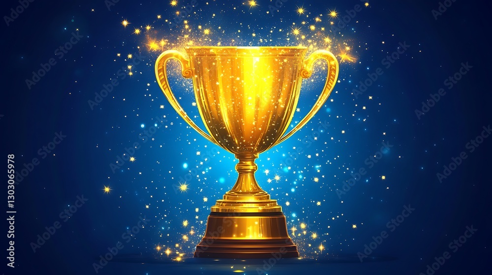 Golden Trophy Award Achievement Victory Celebration Success Golden Trophy Award Achievement Victory Celebration Success
