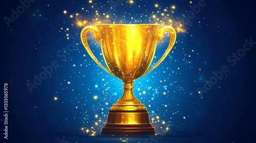 Golden Trophy Award Achievement Victory Celebration Success