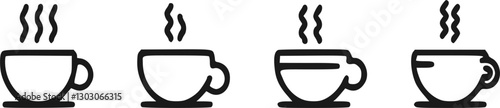 Vector cups with coffee. Coffee cup. Coffee cup vector icon set. 