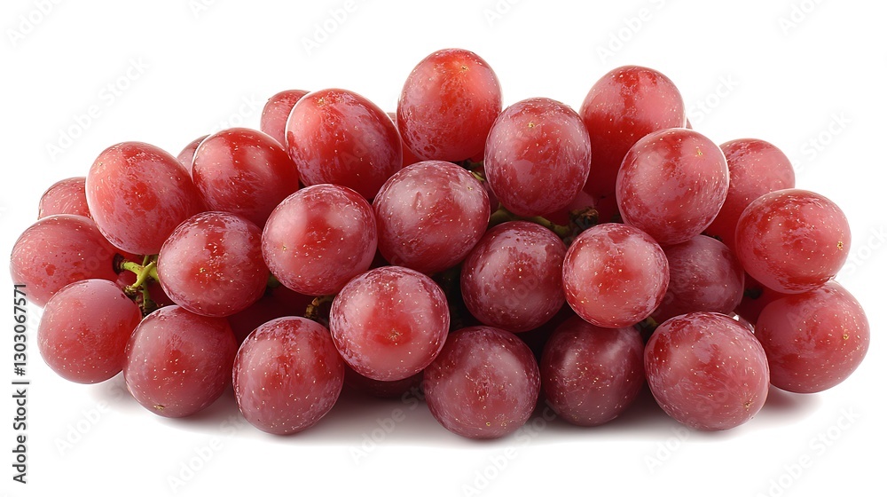 Red grapes heap isolated on white backdrop Red grapes heap isolated on white backdrop