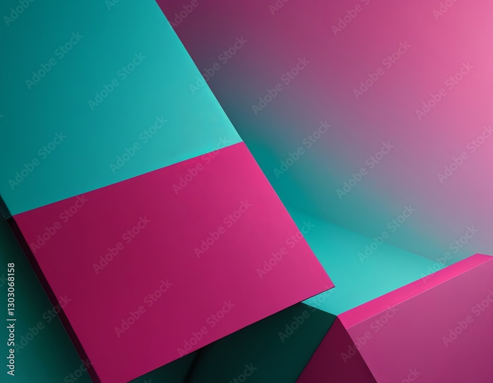 Abstract composition featuring vibrant teal and magenta geometric shapes creating a modern aesthetic. Abstract composition featuring vibrant teal and magenta geometric shapes creating a modern aesthetic.