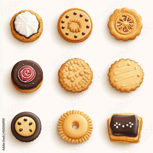 Assorted Gourmet Cookies: Cream Topping, Chocolate Ganache, Shortbread Treats