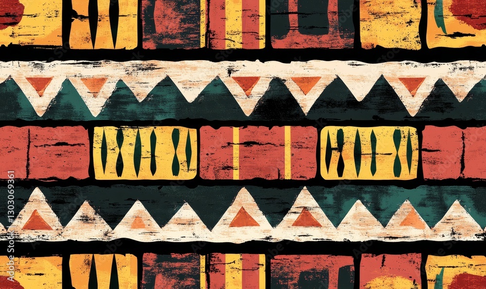 Fototapeta premium Colorful geometric pattern with various textures.