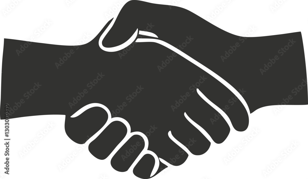 Silhouette of a handshake symbolizing agreement and partnership. Silhouette of a handshake symbolizing agreement and partnership.