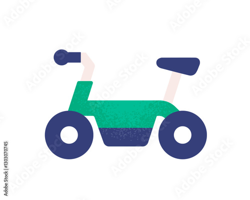 レンタルやシェアにで使われる電動自転車のイラスト。かわいいポップなアイコン素材。
