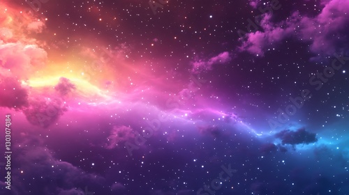 A colorful aurora borealis dancing across the night sky, accompanied by twinkling stars