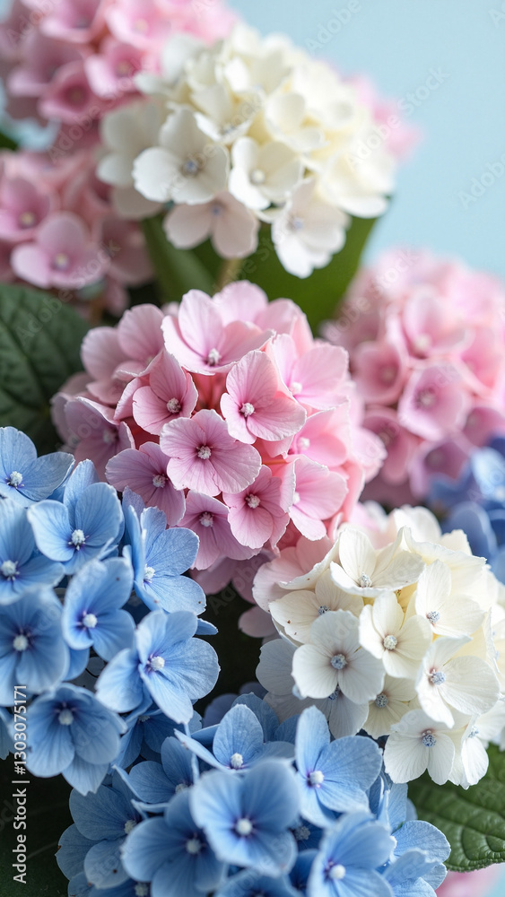 Elegant Hydrangea Floral Composition: Vibrant Spring Blooms for Mother's Day Cards, Floral Promotions, and Seasonal Celebrations Elegant Hydrangea Floral Composition: Vibrant Spring Blooms for Mother's Day Cards, Floral Promotions, and Seasonal Celebrations