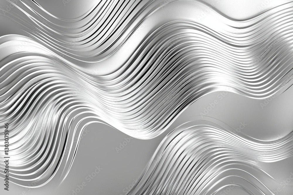 Silver waves texture. Gray shiny background. Holographic foil. Abstract chrome waves background. Modern design. Silver waves texture. Gray shiny background. Holographic foil. Abstract chrome waves background. Modern design.