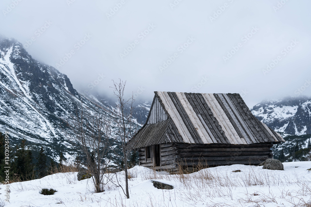 Old Cabin in the Snowy Mountains