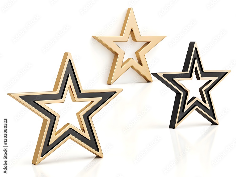 Golden and Black Star Collection Vector Icons in Flat Modern Style on Transparent Background Golden and Black Star Collection Vector Icons in Flat Modern Style on Transparent Background