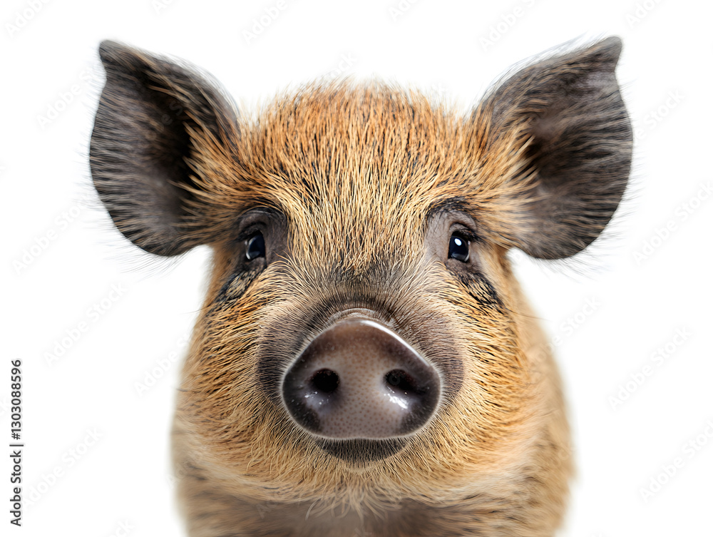 Fototapeta premium Cute Piglet Exploring Its Surroundings in a Playful Manner During Bright Daylight