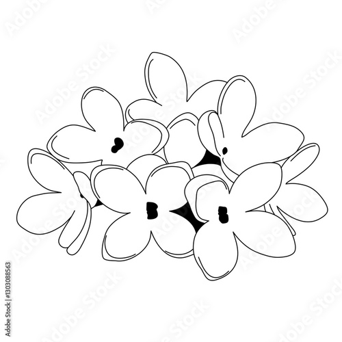 line art lilac
