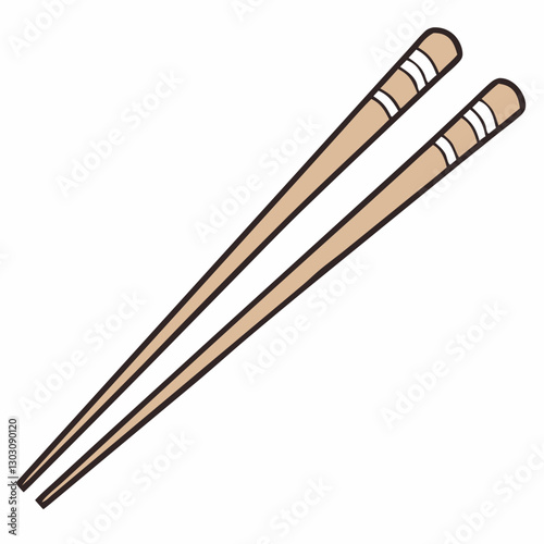 wooden chopsticks on white background
