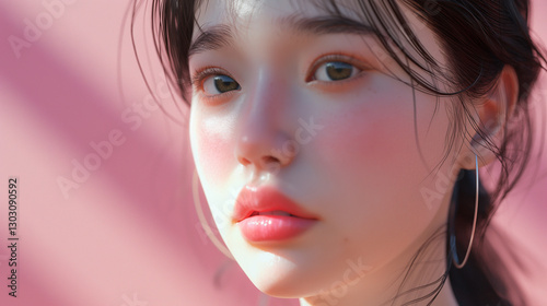 Photorealistic Japanese Beauty with Clear Skin - 透明感のある日本人美女のフォトリアル画像