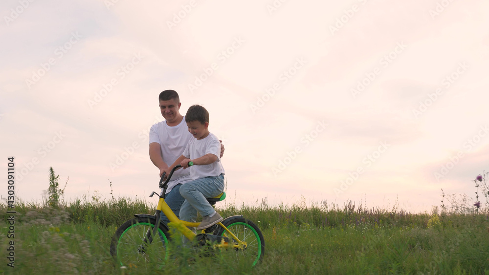 father run holding child bike, adrenaline fast cycling, children dream, childhood grass, boy beloved father learning ride bike, vacation holiday, cheerful people riding bike green grass, father father run holding child bike, adrenaline fast cycling, children dream, childhood grass, boy beloved father learning ride bike, vacation holiday, cheerful people riding bike green grass, father