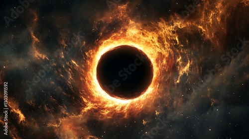 A distant supermassive black hole with a glowing accretion disk and jets of energy