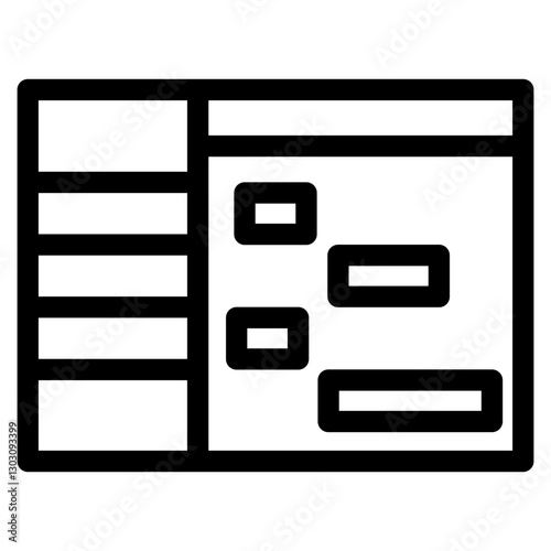 Gantt Chart Icon For Design Elements