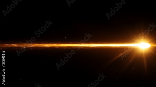 A glowing comet approaching the sun, its tail stretching across the frame